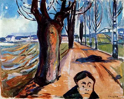 The Murderer in the Lane Edvard Munch
